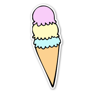 Delicious sticker of ice cream 