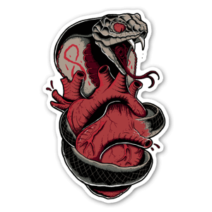 poisonous cobra heart - sticker