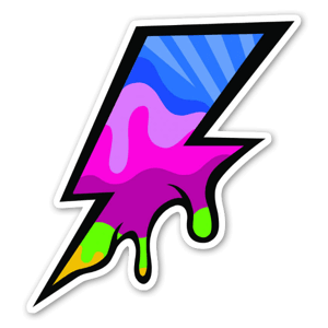Super cool mega awesome bolt sticker
