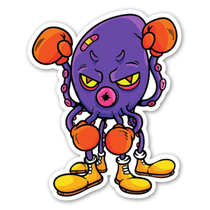 Boxing Octopus on transparent vinyl.