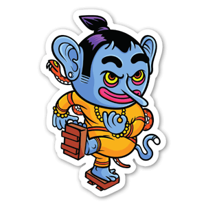 Japanese Tengu on transparent vinyl.