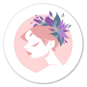 Pretty girl with belladonna flower in the hair!