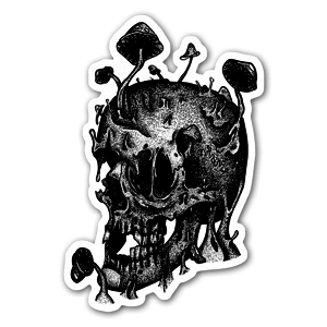 Original ink illustration of my Shroomskull design