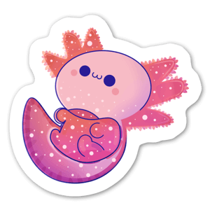 Cute pink axolotl