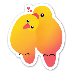 Orange sunset lovebirds