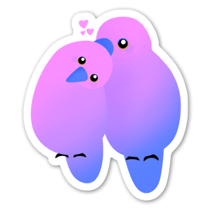 Pink sunset lovebirds