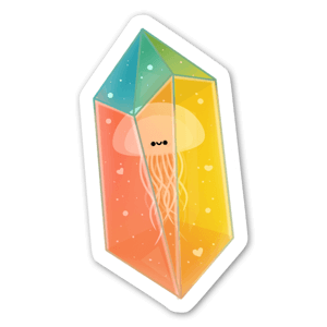 The jellyfish that lives inside the rainbow crystal