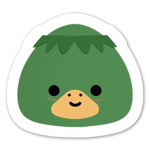 Cute green duck