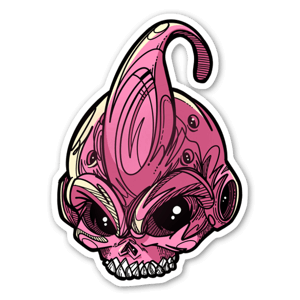 Kid Buu (DragonBall Z), skull version, designed by Matt Ketmo

