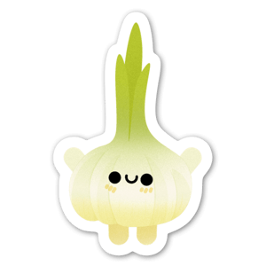 Cute happy garlic