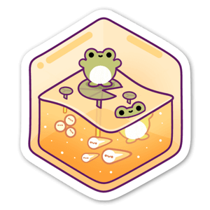 Cute frogs with their glass half full