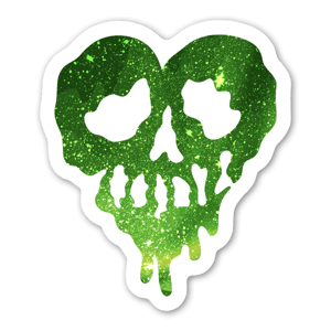 Green Trippy Drippy Heart stickers