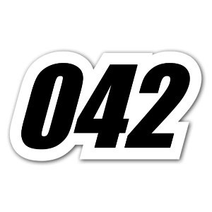 042 as a perfect racing sticker 
