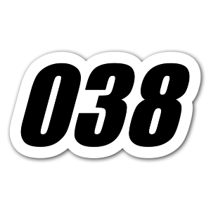 038 sticker you can put on the car that you´ll use for a race! 