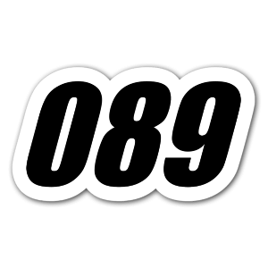 A racing sticker number 089. A perfect racing sticker that you can put on your car! 