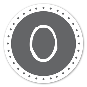 The grey O as stickers 