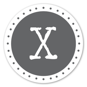 The grey X monogram as a sticker for you!
