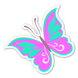 Cute pink butterfly, order it as stickers today!