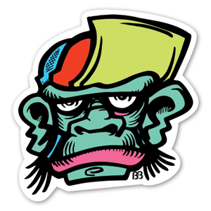 Bobby Monkey Cap custom stickers labels