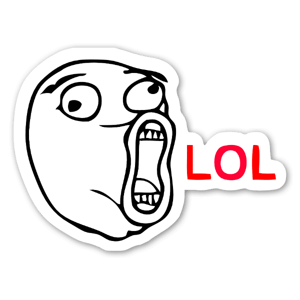 LOOOL Meme face as a cool custom sticker 