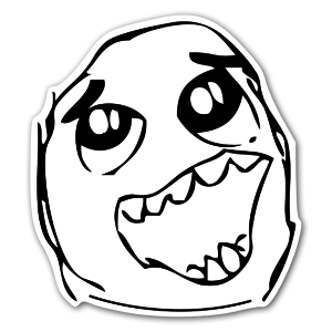 A cute happy Rageface as custom stickers 