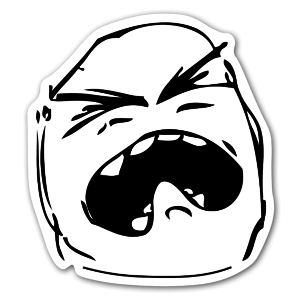 A crying baby face meme as a sticker 