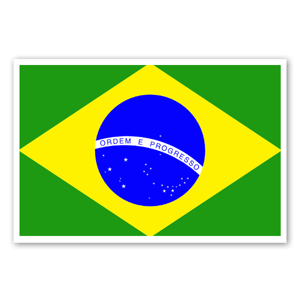 Brazil's flag as custom stickers 