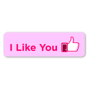 A cool pink sticker with I Like You 