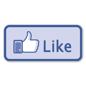 A Facebook blue sticker with both Like and thumb up! 