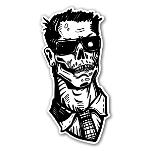 You have to order this awesome sticker with Arnold as a skull