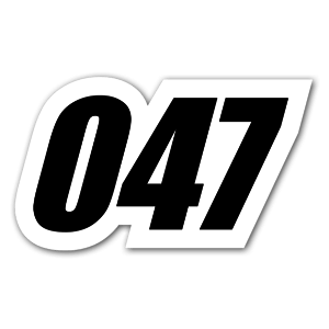 The perfect sticker with the number 047 for a race 