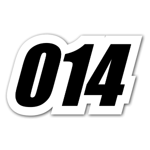 The perfect sticker with the number 014 for a race 