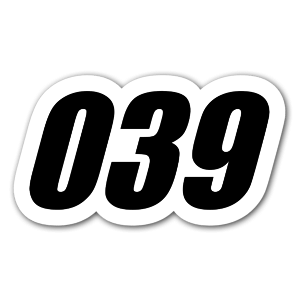 The perfect sticker with the number 039 for a race 