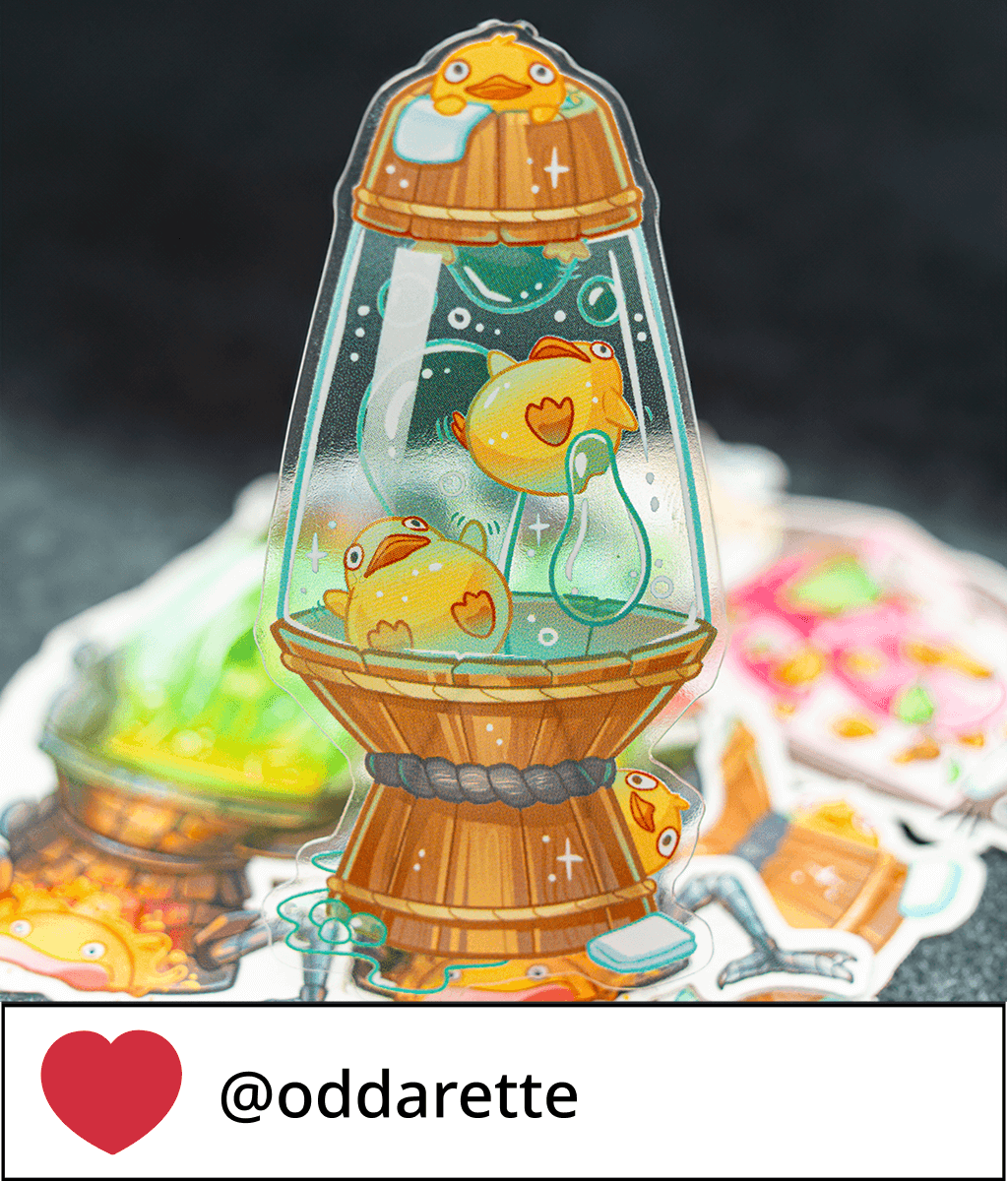 Transparent die cut sticker - Lava lamp - Oddarette.