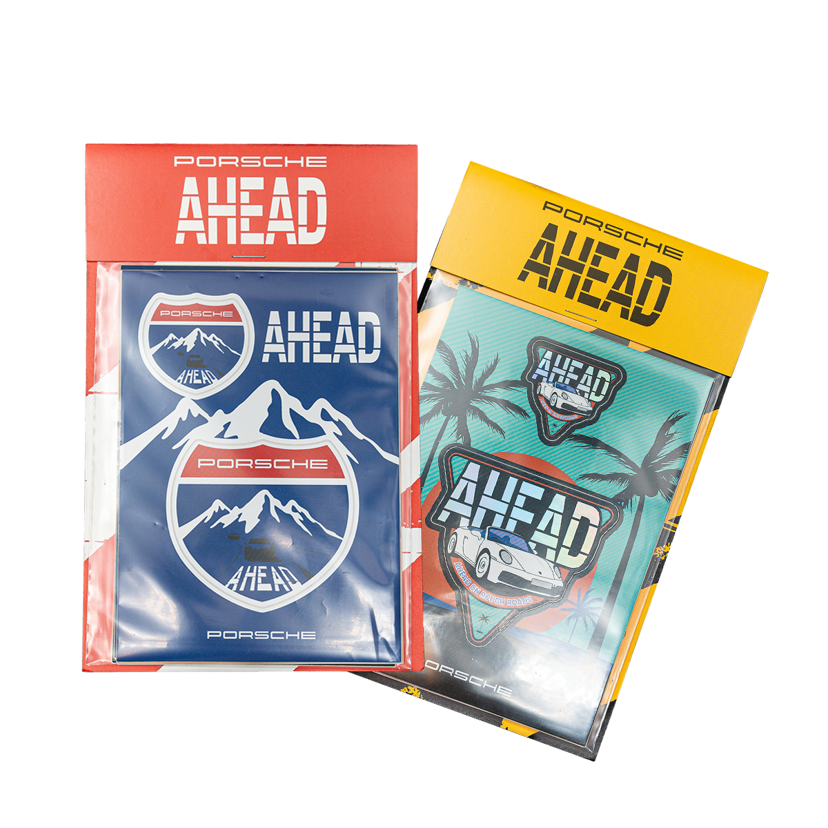 two of the sticker packs in the collaboration with Porsche