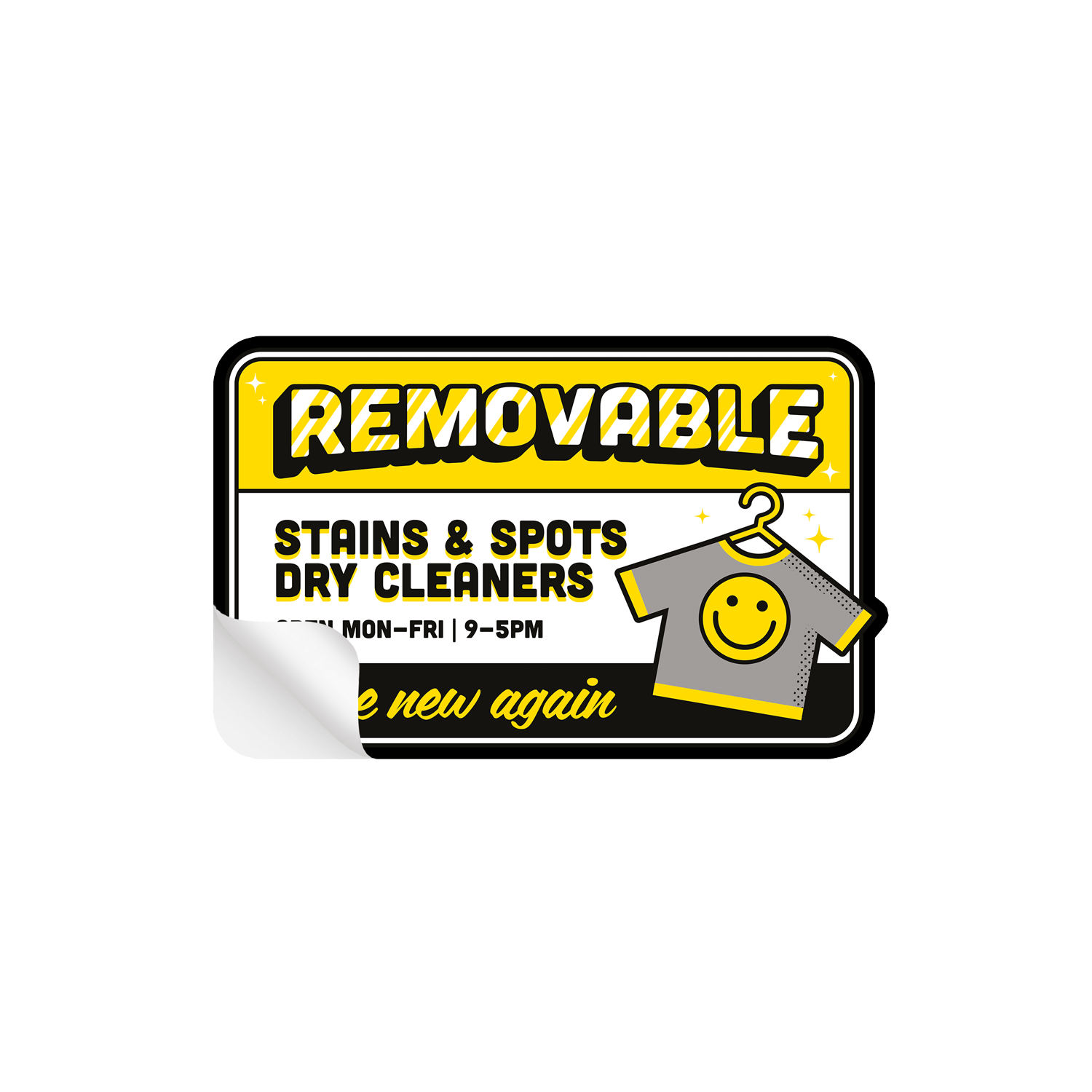 Removable sample pack sticker.