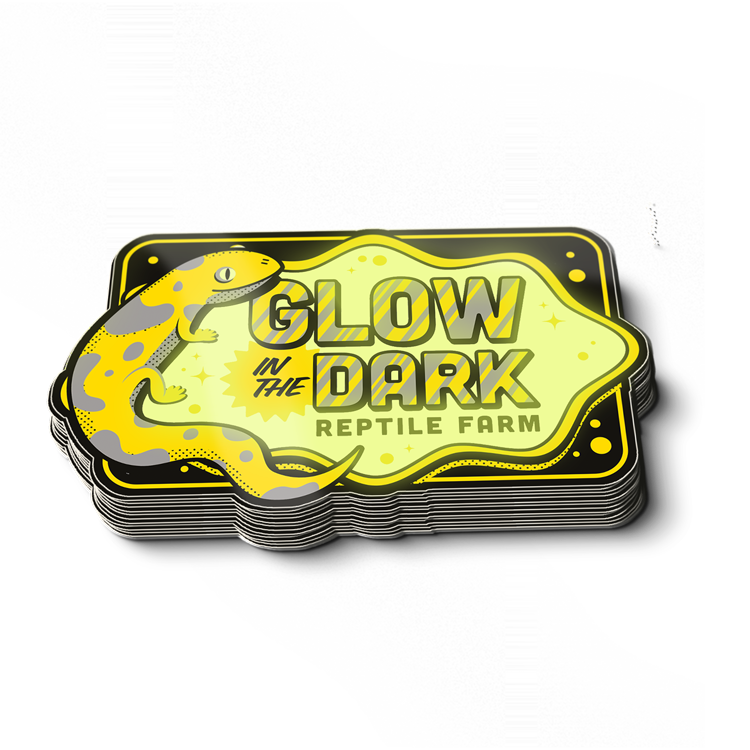Glow in the dark sample pack sticker
