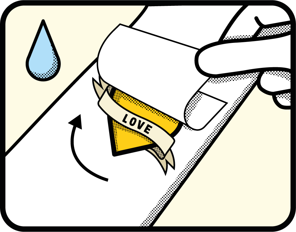 Illustration showing how to apply temporary stickers part 4.